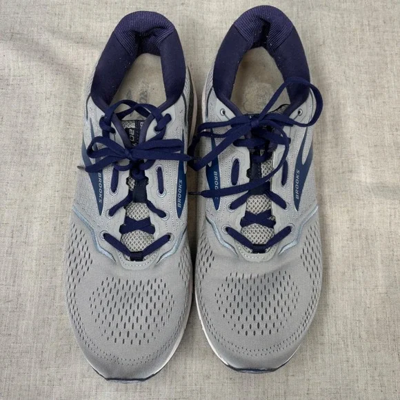 Brooks Beast 20 Shoes Grey Navy Blue Mesh Running Sneakers Men's Size 14 - Picture 5 of 11